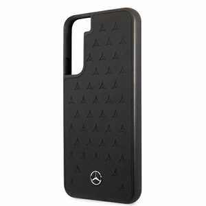 Mercedes ādas Stars Pattern viedtālruņa apvalks Samsung Galaxy S22+ - melns