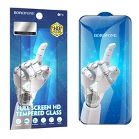 Borofone rūdītais aizsargstikls BF6 Diamond Armor pilnekrāna HD Iphone 15 Plus/16 Plus viedtālrunim - 10 gabalu komplekts