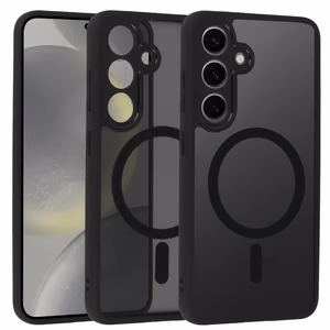 Pilnīgs matēts Mag vāks viedtālrunim Samsung Galaxy S24 - melns