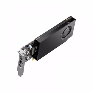 PNY NVIDIA A1000 – profesionāla videokarte, 8 GB GDDR6, 128-bit, PCIe 4.0 ×8, single-slot, 4× Mini DisplayPort 1.4a, 50 W, low-profile bracket, maza kaste