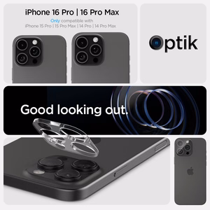 Spigen Optik.tR kameras aizsargs iPhone 14 Pro / Pro Max / 15 Pro / Pro Max / 16 Pro / Pro Max – caurspīdīgs, 2 gab.