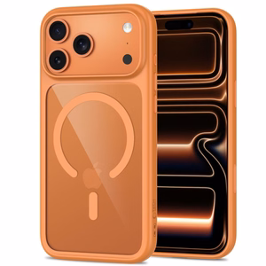 Tech-Protect MagOne CC MagSafe maciņš ar 2 rūdītiem stikliem, paredzēts iPhone 18 Pro Max / 17 Pro Max, caurspīdīgs oranžs