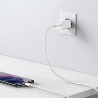 Baseus Si USB-C 25W 3A ātrās uzlādes lādētājs ar USB-C / USB-C 1m kabeli - balts