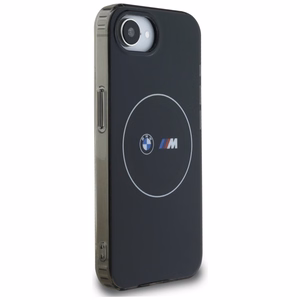 BMW IML Metāla baltais aplis MagSafe iPhone 16e apvalks - melns