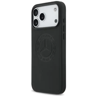 Mercedes Ādas Vintage Logo Magnētiskais Viedtālruņa apvalks iPhone 17 Pro Max - Melns