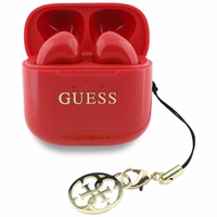 Bezvadu austiņas TWS Guess Effect Printed Classic Logo & Charm sarkans