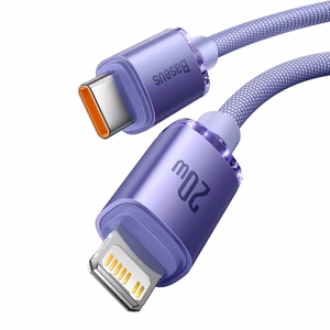 USB kabelis Baseus CAJY000205 violets Type-C / Lightning 200cm (līdz 20W)