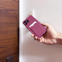 Card Armor viedtālruņa apvalks maciņš iPhone 11 Pro kartes maks silikona bruņas gaisa spilvens - sarkans