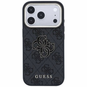 GUESS GUE005482 (PU FW Resin Logo) aizsargvāciņš ierīcei iPhone 18 Pro Max / 17 Pro Max, krāsa – melna