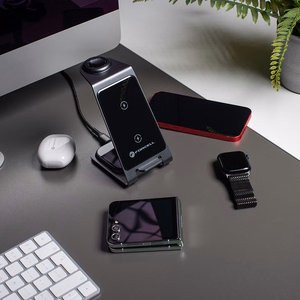 Forcell F-ENERGY Simply Charge 3in1 alumīnijs saderīgs ar Apple Watch un Samsung Watch pelēks