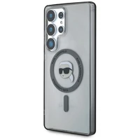 Viedtālruņa apvalks Karl Lagerfeld Button Karl Head Printed Logo Magnētiskais Samsung Galaxy S25 Ultra melns