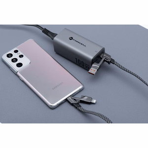 FORCELL F-ENERGY C241 4in1 kabelis Type C uz USB A uz Type C / Lightning QC PD 3A 60W 1 m hromēts