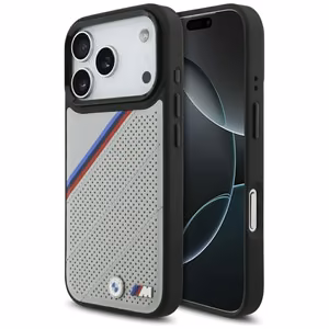 BMW M Tricolor Metal Logo MagSafe Чехол для iPhone 17 Pro - серый