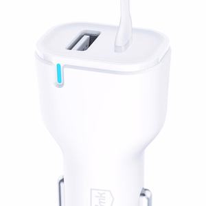 3mk auto lādētājs 20W PD 3.0 QC 3.0 USB 1A1C, balts