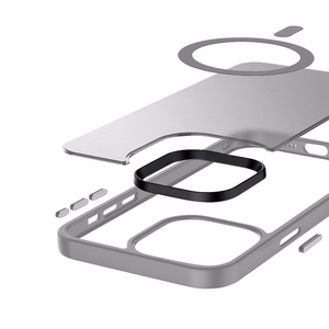 Crong Hybrid Frost MAG Cover vāciņš ierīcei iPhone 15 Pro, saderīgs ar MagSafe, pelēks