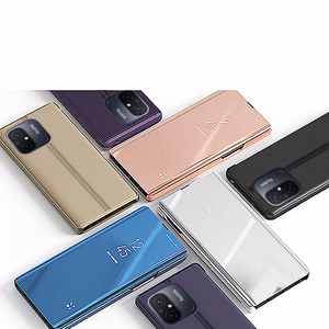 Clear View viedtālruņa apvalks Xiaomi Redmi 11A / Poco C55 / Redmi 12C ar atveramu vāku melns