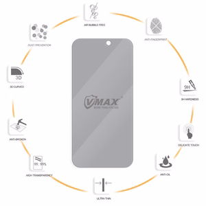 Vmax Aizsargstikls 0,33 mm 2,5D augstas skaidrības privātuma stikls iPhone 7 / 8 / SE2020 / SE2022