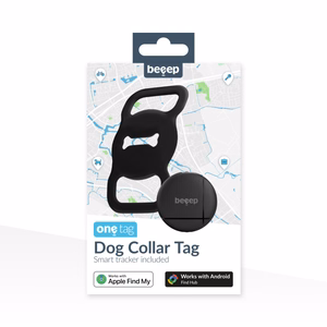 Beeep OneTag meklēšanas ierīce suņiem, Apple Find My / Android, melna