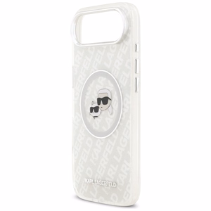 Karl Lagerfeld IML Mirdzošais Karl & Choupette Heads Logo magnētiskais viedtālruņa apvalks iPhone Air - pelēks