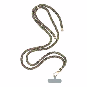 SWING (8mm) Tālruņa siksniņa, Tālruņa kulons ar regulējamu garumu / auklas garums 165cm (maks. 82.5cm cilpā) / uz pleca vai kakla - pelēki zaļa-rozā