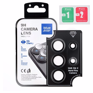 Защита объективов камеры Blue Star Easy Install из закалённого стекла для Samsung Galaxy S26 Ultra — чёрная