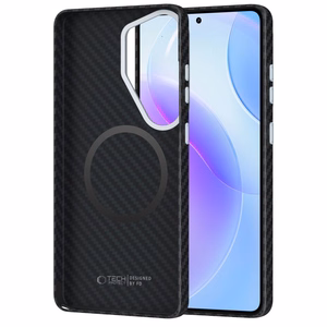 Tech-Protect Ion Carbon MagSafe Maciņš for Samsung Galaxy S26 Ultra - melns and sudraba