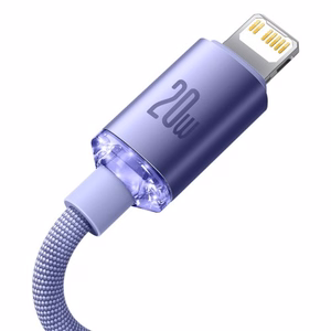 USB kabelis Baseus Crystal Shine violets Type-C / Lightning 200cm (līdz 20W)