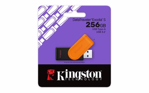 Kingston Technology DataTraveler 256GB Portable USB 3.2 Gen 1 Exodia S (чёрный/оранжевый)