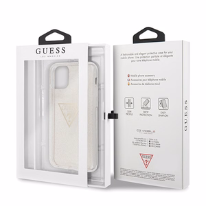 Guess GUHCN58SGTLGO iPhone 11 Pro zelta/ciets apvalks Glitter Triangle