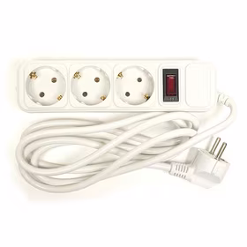Extension cord 1.8m, 3 sockets, ar switch