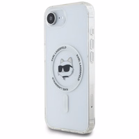 Karl Lagerfeld IML Metal Choupette Head MagSafe iPhone 16e viedtālruņa apvalks - balts