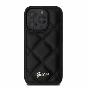 Guess Stepētais Metāla Logotipa viedtālruņa apvalks iPhone 16 Pro Max - melna