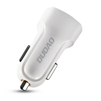 Dudao automašīnas komplekts lādētājs 2x USB 2.4A + kabelis USB 3in1 Lightning / Type C / micro USB kabelis balts (R7 balts)