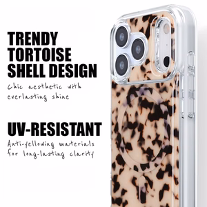 Crong Deluxe MAG Cover MagSafe vāciņš ierīcei iPhone 17, gaišs bruņurupuča bruņu raksts