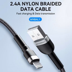 Wozinsky WNBAL1 USB-A / Lightning kabelis 2.4A 1m - melns