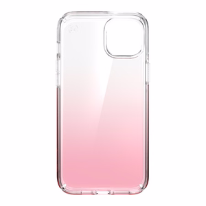 Speck Presidio Perfect-Clear + Ombre vāciņš ierīcei iPhone 15 Plus / 14 Plus, ar Microban pretmikrobu aizsardzību, “Clear / Vintage Rose Fade” krāsu kombinācija