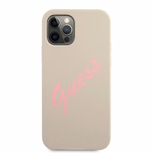 Guess GUHCP12MLSVSGP iPhone 12/12 Pro 6.1" pelēks rozā/pelēks rozā cietais apvalks Silikona Vintage
