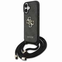 Guess 4G Big Logo 4G Cord Stap Crossbody futrālis iPhone 17 - Melns
