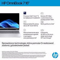 HP OmniBook 7 16-az0222nw Core 5 210H 16"2K 300nits AG 16GB DDR5 5200 SSD512 Intel Graphics Cam 5 Mpx IR 70Wh Win11 Glacial sudraba 2Y