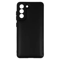 Ādas 3D viedtālruņa apvalks Samsung Galaxy S21 FE dizains 1 melns