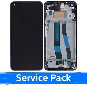 LCD Displejs Saderīgs ar Xiaomi Mi 11 Lite 4G (Lite 5G / Lite 5G NE) Ar Frame / Truffle Melns / (Service Pack)