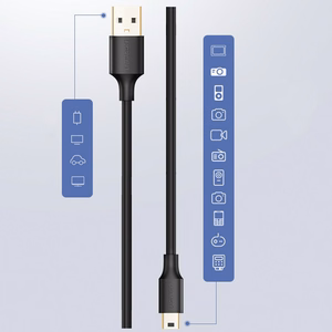 Ugreen USB - mini USB kabelis 480 Mbps 3 m melns (US132 10386)