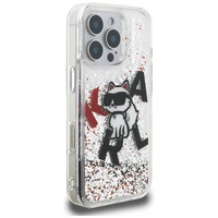 Karl Lagerfeld Liquid Glitter Choupette Logo macins iPhone 16 Pro - caurspidigs