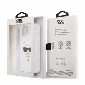 Karl Lagerfeld Glitter Karl's Head чехол для iPhone 13 mini - серебряный