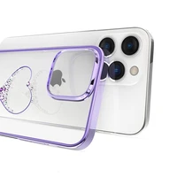 Kingxbar Wish Series silikonais viedtālruņa apvalks iPhone 14 Plus ar Swarovski kristāliem violeta krāsā