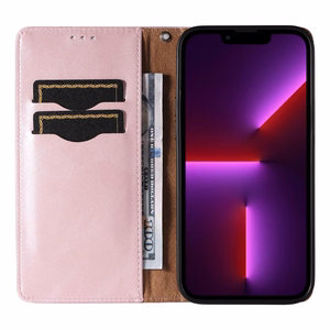 Magnētiskais siksniņas viedtālruņa apvalks iPhone 13 Pro Max ar maku un mini piekariņu - rozā