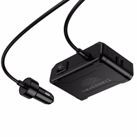 Auto lādētājs Hoco 2xUSB A + 2xUSB C+3x cigarešu šķiltavas pieslēgvietas PD QC3.0 240W Z64 melns