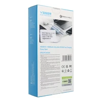Portatīvais lādētājs VEGER 10000 mAh ar iebūvētiem kabeliem Type C / Lightning PD QC3.0 35W K1 (W1188) zils