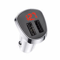 Borofone automobiļu lādētājs BZ15 Auspicious - 2x USB - 2,4A ar USB to MicroUSB kabeli balts