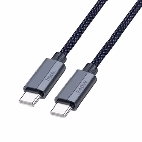 Kabelis USB C uz USB C Hoco QC3.0 PD 5A 240W 1,8 m U134 pelēks